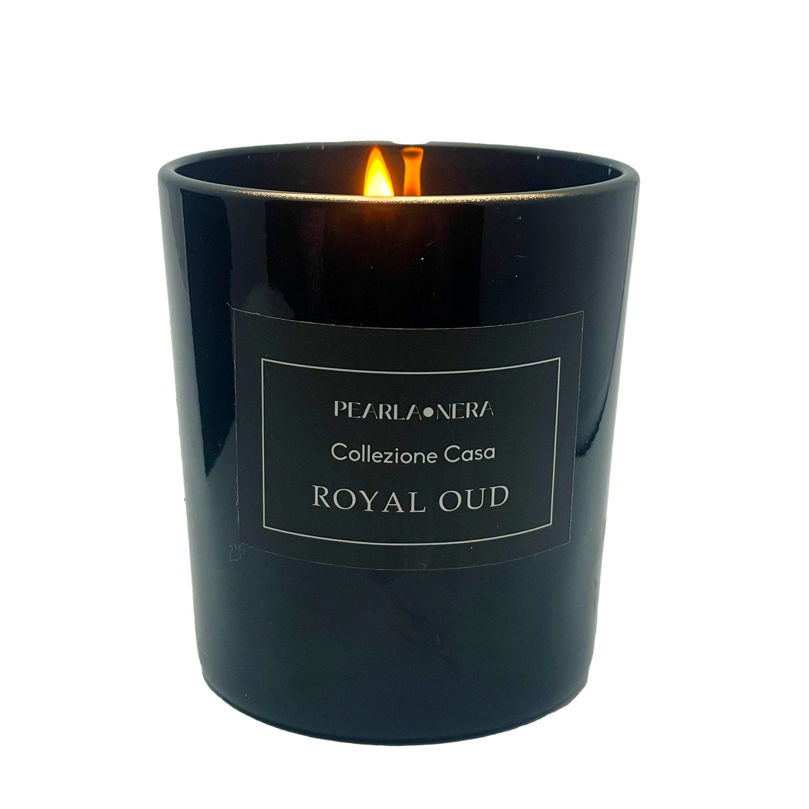 Supreme Oud 7oz Glass Candle with Golden Lid